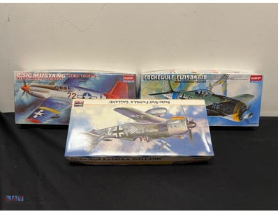 LOT OF THREE ACADEMY PLASTIC SCALE MODEL AIRCRAFT ...