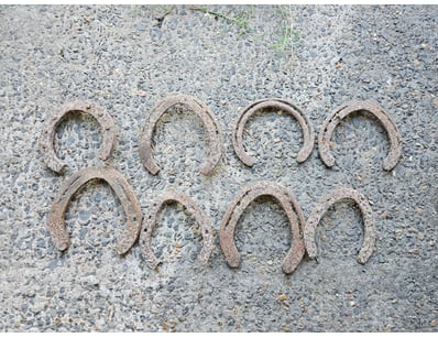 Metal horse shoes, quantity 8

Sold as lot

Onsite...
