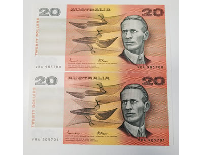 AUSTRALIAN $20 BANKNOTES R409A (UNC)

CV: $240
...
