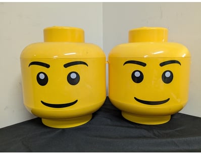 PAIR OF LEGO MINIFIGURE HEAD STORAGE CONTAINERS - ...
