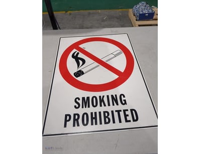 Standard "No Smoking Prohibited" safety sign featu...