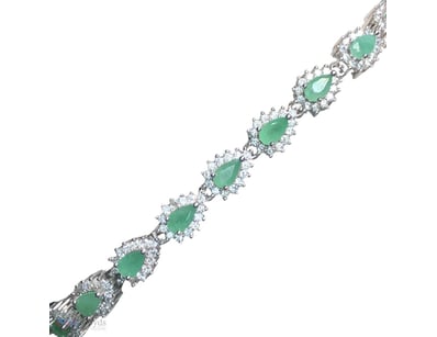 925 STERLING SILVER COLOMBIAN EMERALD BRACELET – C...