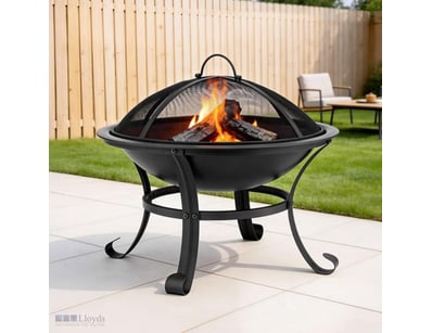 RRP $249. Grillz Fire Pit with Mesh Lid and Fire P...