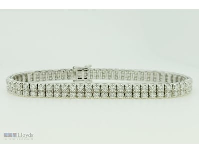 DIAMOND WHITE GOLD DOUBLE TENNIS BRACELET, RRP $18...