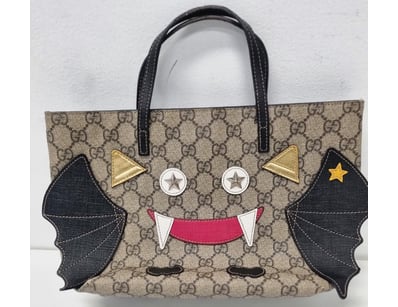 GUCCI MONOGRAM CANVAS TOTE BAG WITH CHARACTER FACE...
