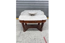 Antique Marble Top Washstand with Timber Base