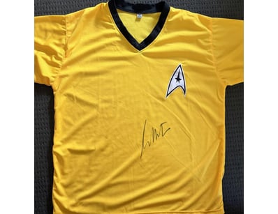 WILLIAM SHATNER SIGNED STAR TREK 'KIRK' TUNIC 

A ...