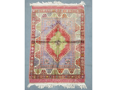 HANDMADE TURKISH KILIM RUG WITH CENTRAL DIAMOND ME...