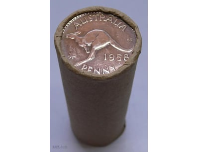 ROLL OF 1958 QEII, AUSTRALIAN PENNY (50X CIRCULATE...