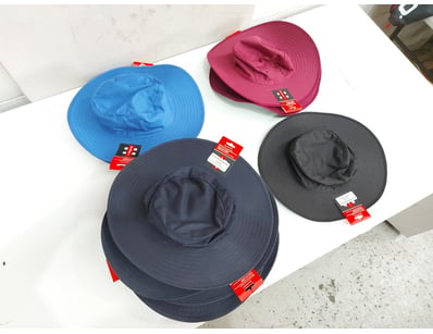 Assorted broad-brimmed sun hats. Includes a bundle...
