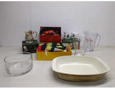 Eclectic vintage homeware collection featuring a s...