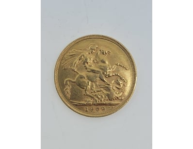 1909 BRITISH 22CT GOLD SOVEREIGN - EDWARD VII

A...