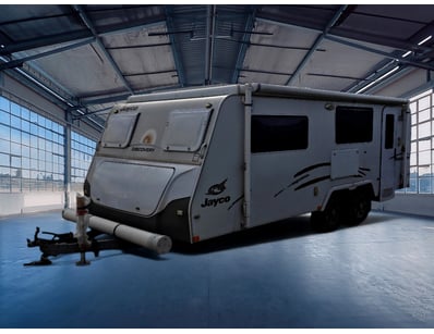 2013 Jayco Discovery caravan, dual-axle model. 
...
