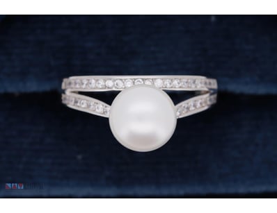 SOUTH SEA PEARL RING ON 925 SILVER - WITH CERTIFIC...