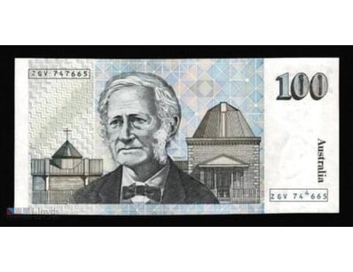 1990 $100 DECIMAL PAPER MISPRINT BANK NOTE - MISAL...