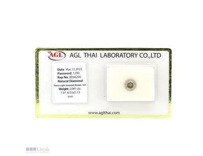 2.081CT CERTIFIED, NATURAL GREEN/BROWN DIAMOND    ...