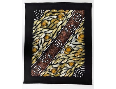Original artwork on black fabric by Rowena Swan fr...
