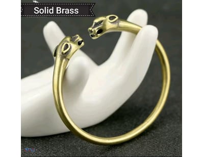 SOLID BRASS UNISEX LION HEAD CUFF BANGLE 32 GRAMS ...