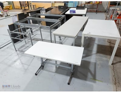 Office Furniture & Construction Panels Lot – Desks...