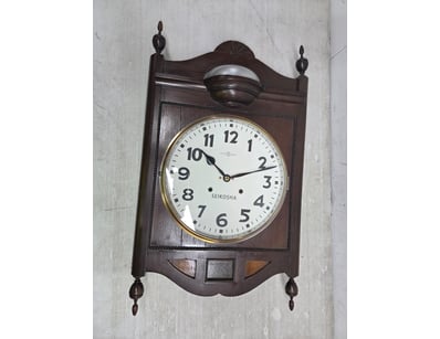 Vintage Seikosha wall-mounted pendulum clock featu...
