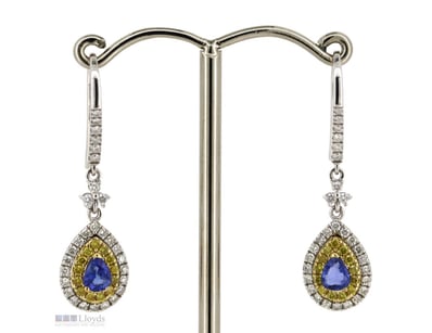 14K WHITE/YELLOW GOLD, 0.72CT TSW CEYLON SAPPHIRE ...