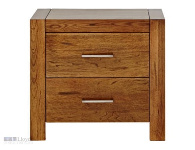 RRP $1,498 Timber bedside table featuring a contem...