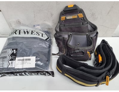 Construction work equipment, includes tool belt, s...