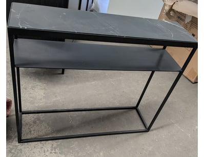 Wimarsbon 42” Faux Marble Console Table, Narrow Co...