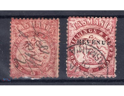 Tasmania 2 X St George & Dragon Stamps (1863-1880)...