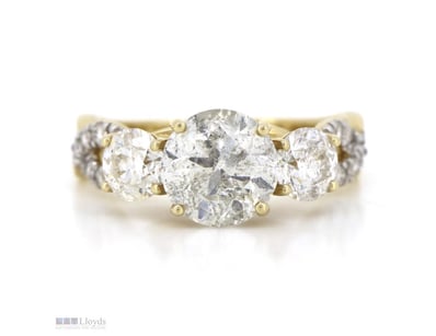 14K YELLOW GOLD AND DIAMOND, TRILOGY TWIST BAND RI...