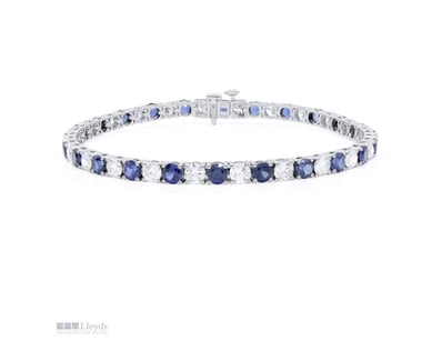 9.46 CARATS WHITE GOLD LAB GROWN DIAMOND & SAPPHIR...