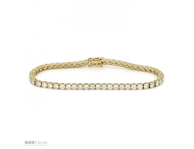 14K YELLOW GOLD, 7.20CT TDW DIAMOND, TENNIS BRACEL...