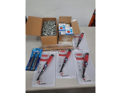 Assorted Tools and fittings, Includes Bolts, Power...