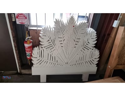 1 only Striking white decorative headboard featuri...