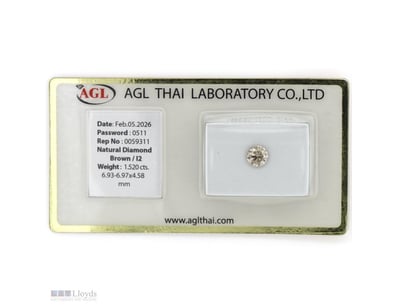 1.52CT CERTIFIED, NATURAL BROWN DIAMOND     

Roun...