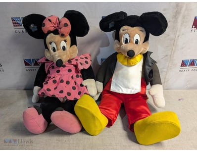 DISNEY CHARACTER PLUSH TOYS - MINNIE AND MICKEY MO...