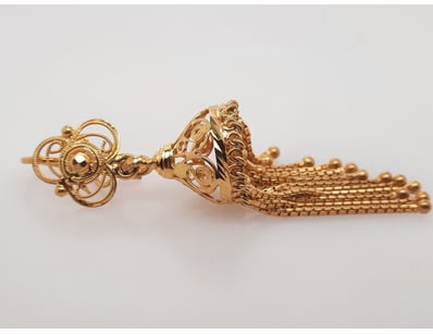 EARRING, BELL SHAPED, 22KT GOLD.

Total Item Wei...