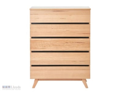 RRP $3,398 Timber bedside table featuring a contem...