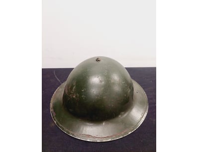WWI BRITISH STEEL MILITARY HELMET WITH CHIN STRAP...