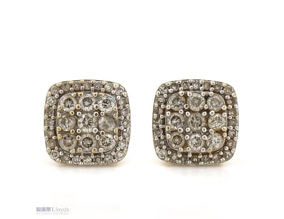 9K YELLOW GOLD AND 0.50CT TDW DIAMOND, STUD EARRIN...