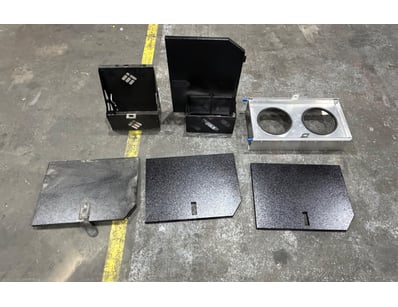 Assortment of pull out kitchen module, toolboxes a...