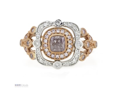 14K WHITE/ROSE GOLD, PINK DIAMOND AND DIAMOND, DRE...