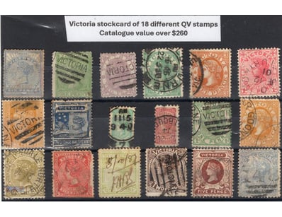 Victoria Stockcard Of Queen Vicrtoria Era Stamps X...