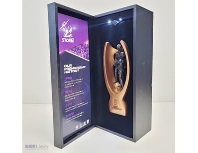 MELBOURNE STORM NRL TELSTRA PREMIERSHIP TROPHY DIS...