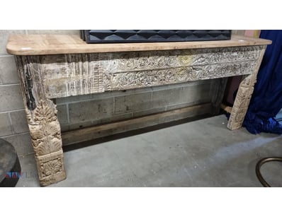 Ornate wooden hall Table featuring hand-carved dec...