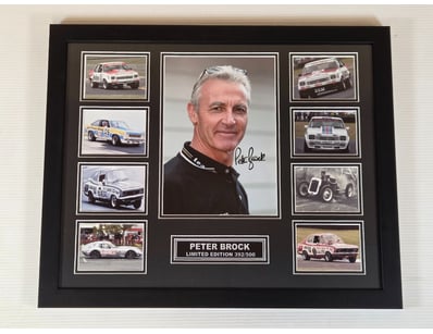 PETER BROCK LIMITED EDITION MEMORABILIA FRAME WITH...