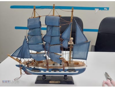 Detailed scale model of a classic sailing ship. Fe...