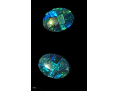 2 CARATS PAIR OF GENUINE MOSAIC TRIPLETS FROM COOB...