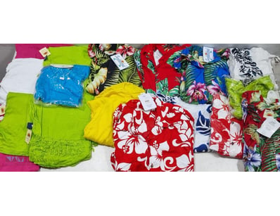 Bulk lot of Sarongs and men's Hawaiian and tropica...