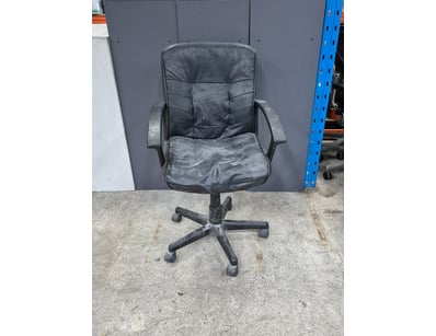 Leather style Office chair, black finish.

